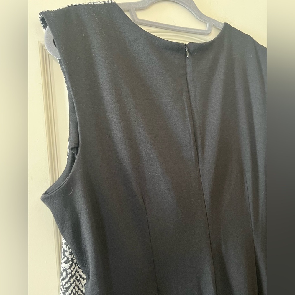 NY Collection Black and White Sleeveless Patterned Dress Women’s Size 2X - Picture 7 of 15